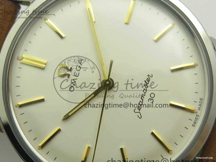 0304 Seamaster 30 1962 SS TW Best Edition White Dial YG Markers On Leather Strap MIYOTA Soft 8080